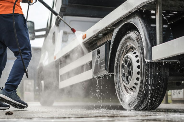 Towing Truck Outdoor Pressure Washing